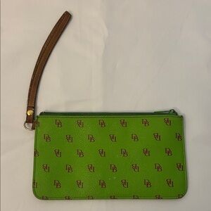 Green Wristlet with Brown Accents Preloved